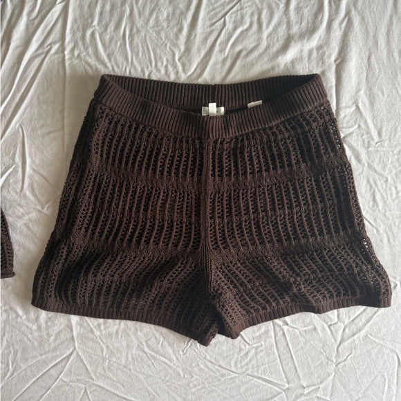 Aerie 100% Cotton Crochet Oversized Short Sleeve & Shorts Set - Picture 6 of 8